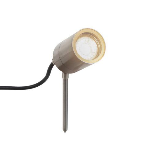 QAZQA Tuinspot solo - Staal - Modern - H 280mm Buitenverlichting Zilver RVS