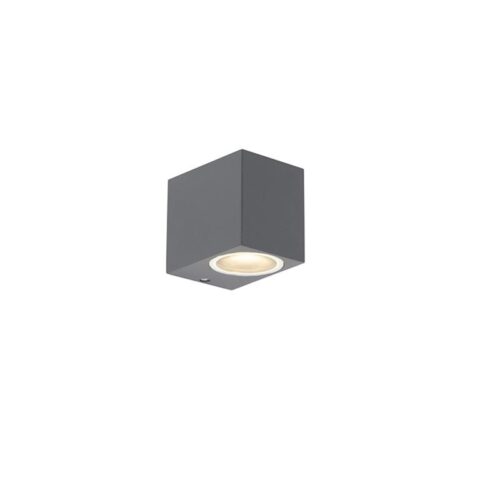 QAZQA Wandlamp buiten baleno - Donkergrijs - Modern - L 65mm Buitenverlichting Antraciet Aluminium