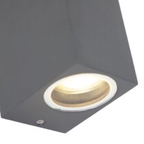 QAZQA Wandlamp buiten baleno - Donkergrijs - Modern - L 65mm Buitenverlichting Grijs Aluminium