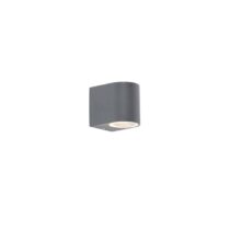 QAZQA Wandlamp buiten ben - Grijs - Modern - B 65mm Buitenverlichting Grijs Aluminium