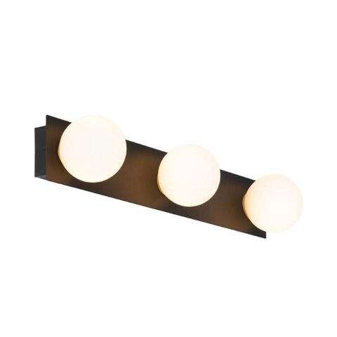 QAZQA Wandlamp buiten cederic - Zwart - Modern - L 480mm Buitenverlichting Zwart Glas