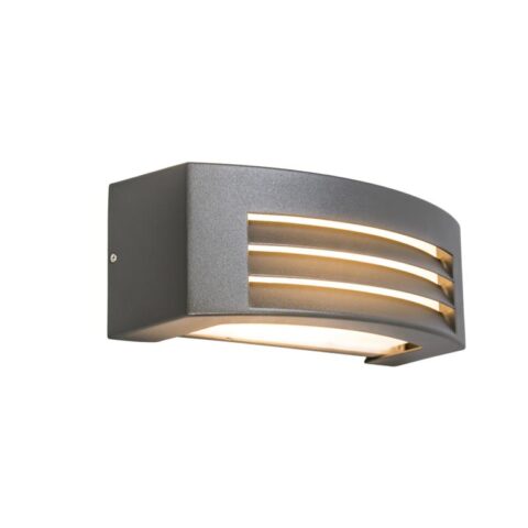 QAZQA Wandlamp buiten hurricane - Donkergrijs - Modern - L 287mm Buitenverlichting Grijs Aluminium