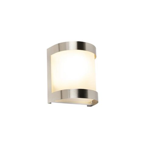 QAZQA Wandlamp buiten mira - Staal - Modern - B 135mm Buitenverlichting Wit