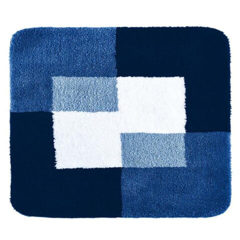 RIDDER Badkamermat Coins 55x50 cm blauw 7103803 Badtextiel Blauw Natuurlijk materiaal