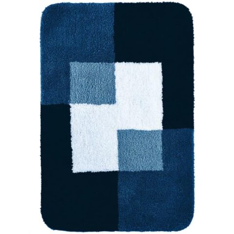 RIDDER Badkamermat Coins 60x90 cm blauw 7103303 Badtextiel Blauw Natuurlijk materiaal