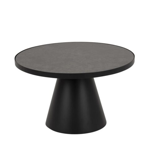 Rebellenclub Salontafel Leeds Rond M Ø65 cm - Zwart Keramiek Tafels Zwart Metaal