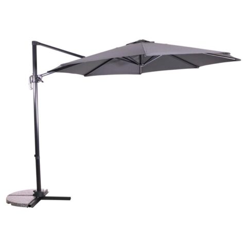 Relax Zweefparasol Bora Ø 300 cm Zonwering Grijs Polyester