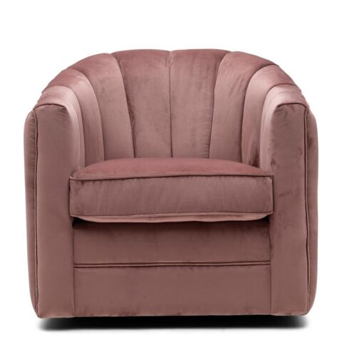 Riviera Maison Fauteuils - St. Lewis Swivel Armchair - Roze Stoelen Roze Polyester