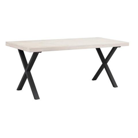 Rowico Brooklyn Verlengbare Eettafel - Whitewash Tafelblad - Metalen Tafels Bruin Hout