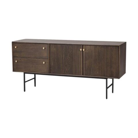 Rowico Home Clearbrook houten dressoir walnoot - 160 x 42 cm Kasten Bruin Hout