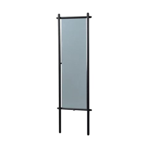 Rowico Home Milford eikenhouten staande wandspiegel zwart - 180 cm Spiegel Zwart Glas