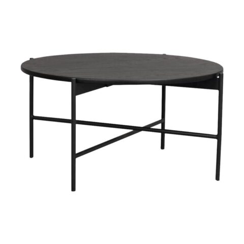 Rowico Home Skye ronde houten salontafel zwart - Ø 89 cm Tafels Zwart Hout