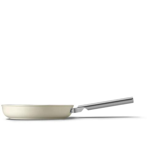 SMEG koekenpan 28cm - Anti aanbak - Vaatwasbestendig - Crème mat Pannen Crème RVS