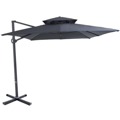 SORARA Roma Classic Zweefparasol 270 x 360 cm Grijs Zonwering Grijs Polyester