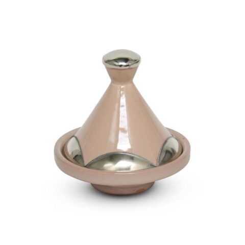 Safaary - Marokkaanse Tajine mini Beige Metaal Ø 13 x 14cm Pannen Beige Aardewerk