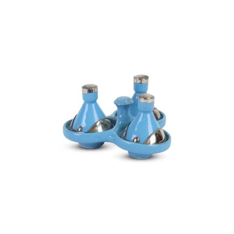 Safaary - Tajine mini Lichtblauw met Metaal 3-delig Pannen Blauw Aardewerk