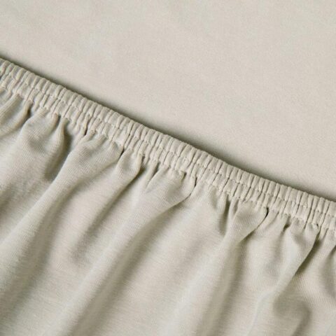 Saiko jersey hoeslaken voor topper 140-160/200-220 Beddengoed Beige Jersey