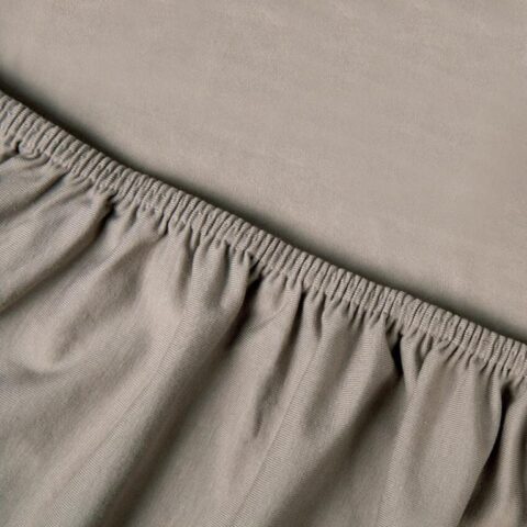 Saiko jersey hoeslaken voor topper 140-160/200-220 Beddengoed Taupe Jersey