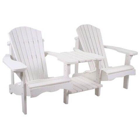 SenS-Line Adirondack Dubbele Loungestoel -2-zits Tuinmeubelen Wit Hout