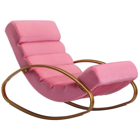 Sky Style Lounger Relaxfauteuil Velvet Roze Stoelen Roze Polyester