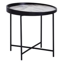 Sky Style Marmer Black Bijzettafel Rond 46 cm Tafels Zwart MDF