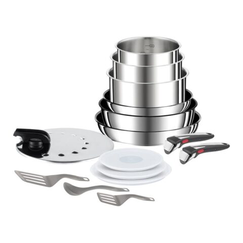 Tefal Ingenio Préfèrence Pannenset - Set van 15 Pannen Zilver RVS