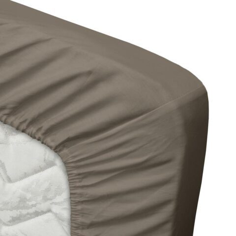 Ten Cate Katoensatijnen Topper Hoeslaken - 140x200 - Taupe Beddengoed Bruin Katoensatijn