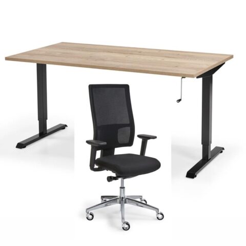 ThuisWerkplek Aanbieding - Luxe Ergonomische NPR Bureaustoel + Bureau Multicolor Metaal