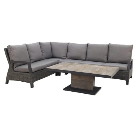 VDG Darwin/Jersey deluxe lounge dining set - antraciet Tuinmeubelen Antraciet Wicker