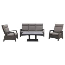 VDG Darwin/Rockford stoel-bank loungeset verstelbaar - Antraciet Tuinmeubelen Antraciet Aluminium