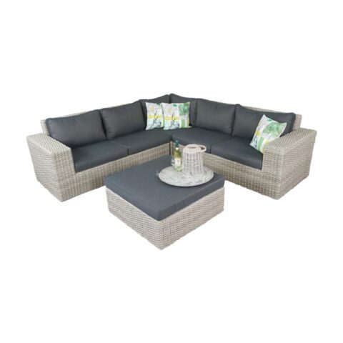 VDG Loungeset Zanzibar - Artic grey Tuinmeubelen Grijs Wicker