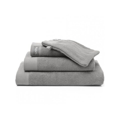 Vandyck Badlaken HOME Uni Mole Grey 70x140 cm (set/3 stuks) Badtextiel Grijs Katoen