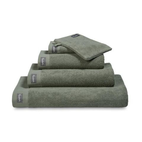 Vandyck Badlaken HOME Uni Olive 70x140 cm (set/3 stuks) Badtextiel Groen Katoen