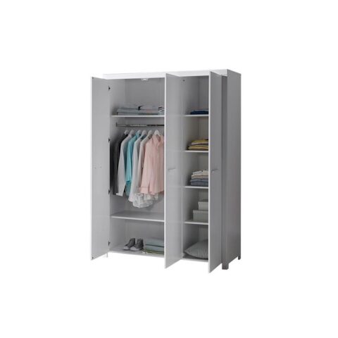 Vipack Draaideurkast Erik 3 deurs - 145 x 205 x 55 cm Kledingkast Wit MDF