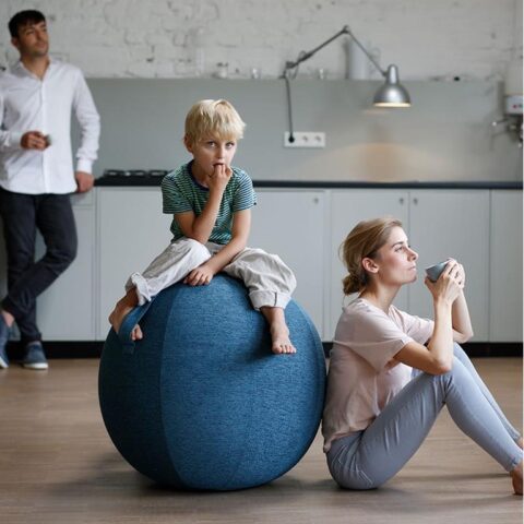 Vluv STOV Zitbal Ø 65 cm Stoelen Blauw Polyester