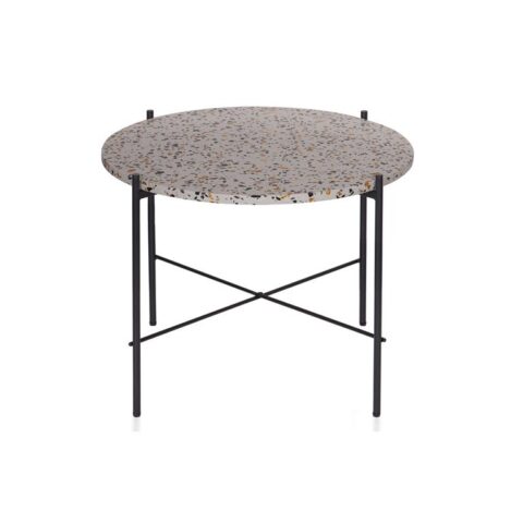 WOOOD Exclusive Vayen Bijzettafel - Terrazzo - Grijs - 49x63x63 Tafels Grijs Terrazzo