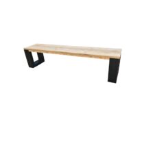 Wood4you - Bankje - New Orleans - steigerhout 140Lx40Hx38D cm zwart Tuinmeubelen  Hout