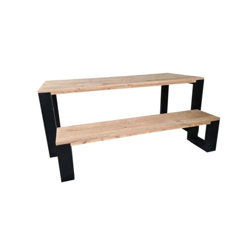 Wood4you - Eettafel + Bankje New Orleans 150Lx78Hx90D cm combideal Tafels  Hout