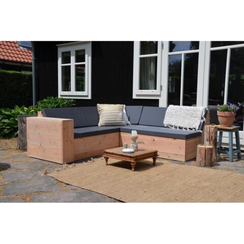 Wood4you - Loungeset 1 Douglas 200x200 cm - incl kussens Tuinmeubelen Bruin Hout