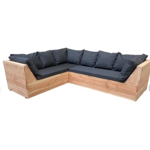 Wood4you - Loungeset 6 Douglashout 220x220 cm - incl kussens Tuinmeubelen  Hout