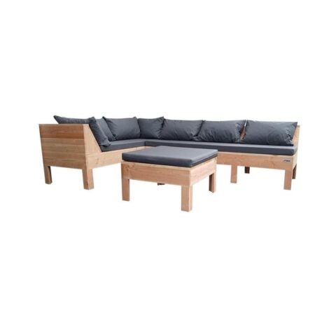 Wood4you - Loungeset 9 Douglas 220x200 cm - incl kussens L-opstelling Tuinmeubelen  Hout