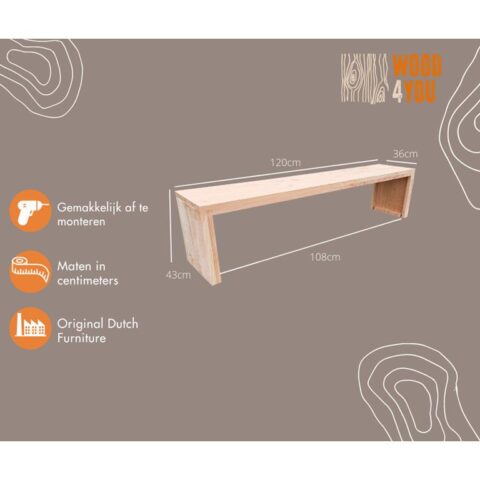 Wood4you - Tuinbank - Amsterdam Douglas 120Lx43Hx38D cm Tuinmeubelen  Hout