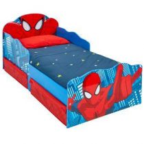 Worlds Apart Spider Man Kinderbed met Lades en Licht Baby & kinderkamer Rood MDF