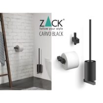 Zack CARVO 3-delig basispakket (zwart) Toiletaccessoires Zwart 18/10 edelstaal