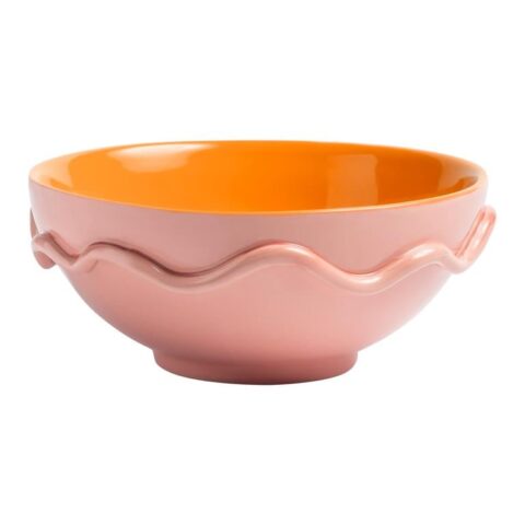 &k amsterdam Wavy Kom - Roze Servies Roze Steen