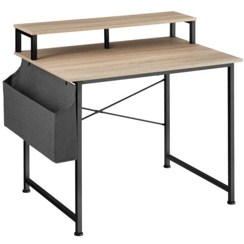 tectake Bureau met plank en organizer Bureau Bruin