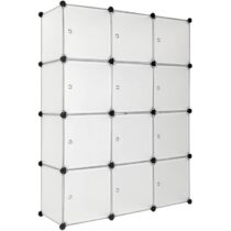 tectake Kast Katja 112x37x148cm Kasten Wit Polypropyleen