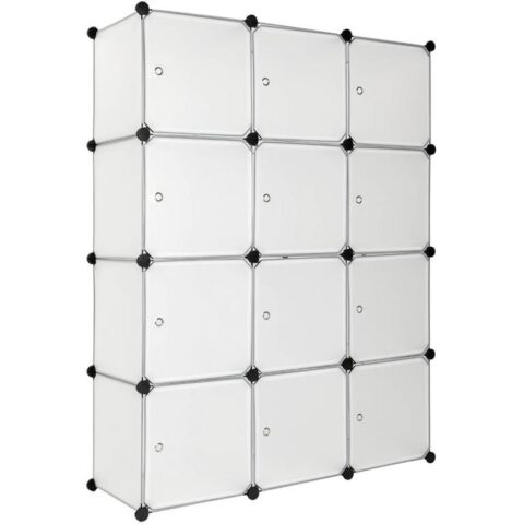 tectake Kast Katja 112x37x148cm Kasten Wit Polypropyleen