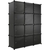 tectake Kast Katja 112x37x148cm Kasten Zwart Polypropyleen