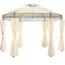 tectake Luxueus tuinpaviljoen 350cm Siana Zonwering Beige Polypropyleen